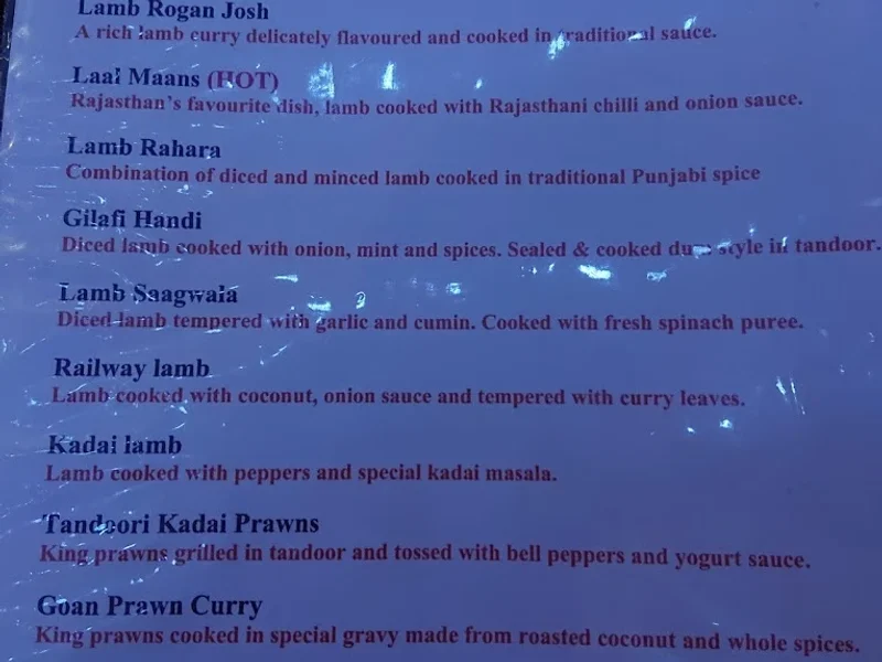 menu 1 of Kathmandu Tandoori Twickenham
