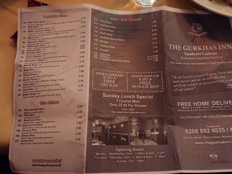 menu 2 of Kathmandu Tandoori Twickenham