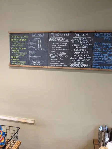 menu 0 of The Barn Cafe Whickham