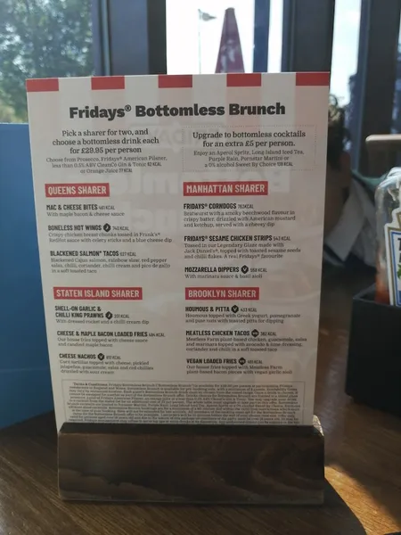 menu 0 of TGI Fridays - Sutton Coldfield