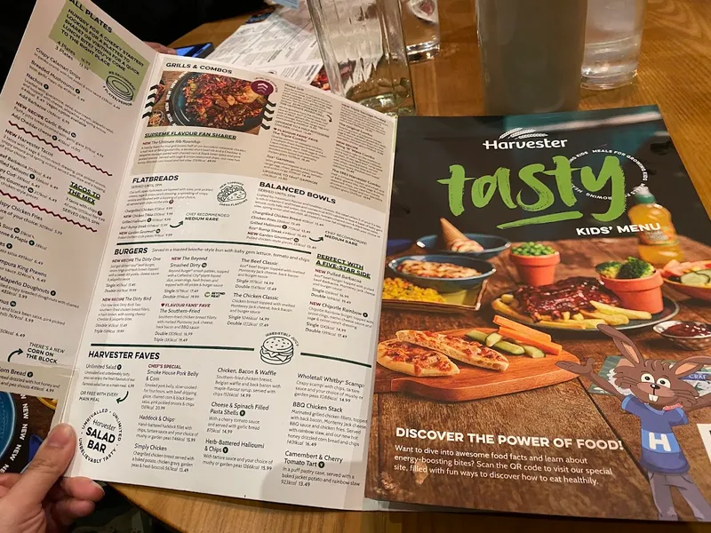 menu 1 of Harvester Boldmere Sutton Coldfield