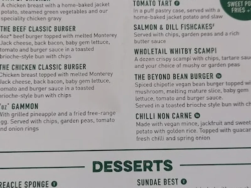 menu 2 of Harvester Boldmere Sutton Coldfield