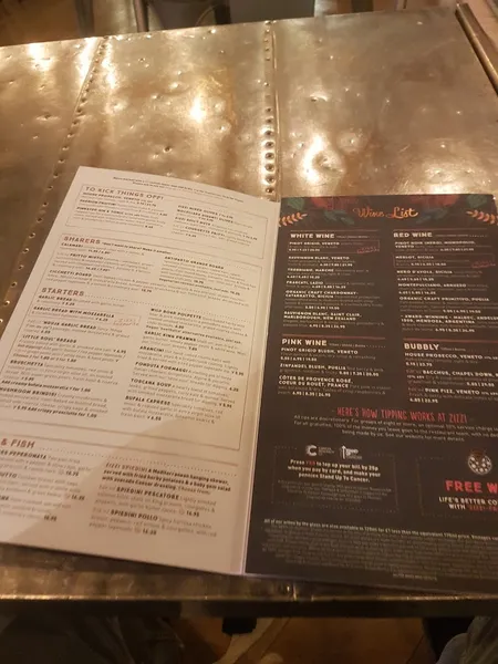 menu 2 of Zizzi - Bromley