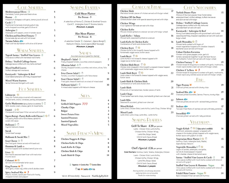 menu 0 of Tugra Restaurant