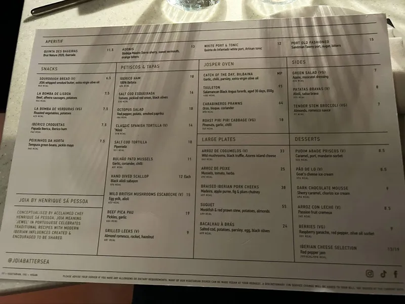 menu 1 of JOIA Restaurant, Bar & Rooftop