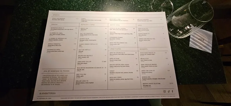 menu 2 of JOIA Restaurant, Bar & Rooftop