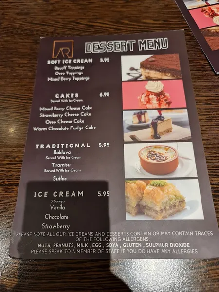 menu 1 of Aksular Enfield Town