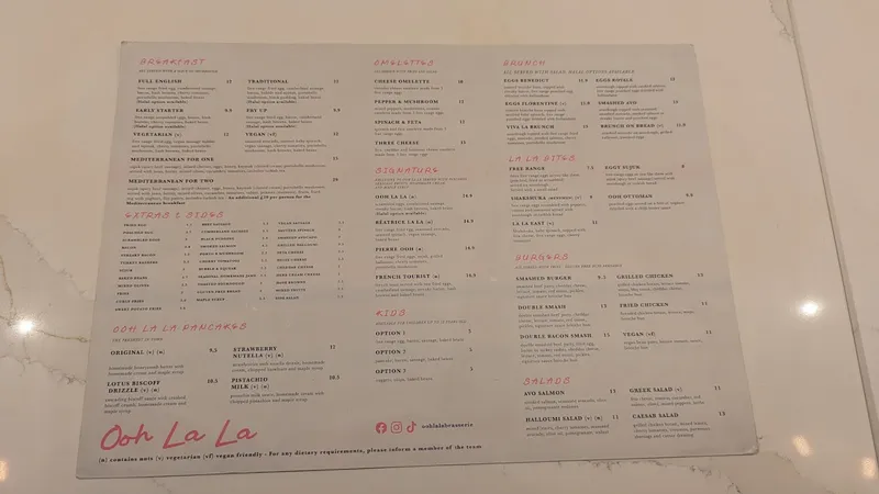 menu 0 of Number Four Restaurant