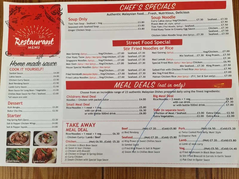 menu 0 of Uncle Lim's Malaysian South Croydon