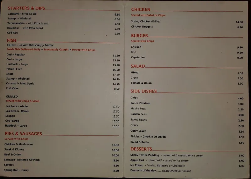 menu 1 of Fish Bone