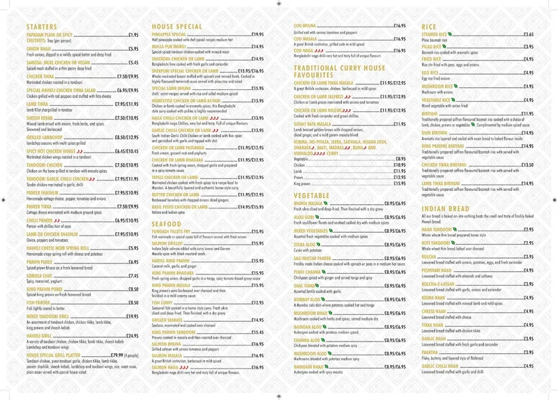 menu 0 of Haweli of Ealing | Best Indian Restaurant in Ealing