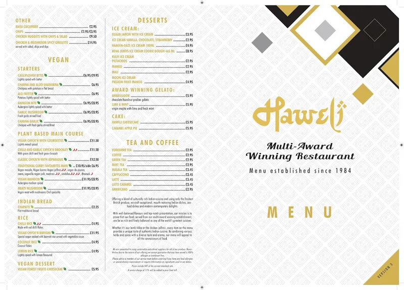 menu 1 of Haweli of Ealing | Best Indian Restaurant in Ealing