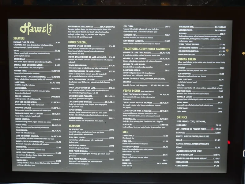 menu 2 of Haweli of Ealing | Best Indian Restaurant in Ealing