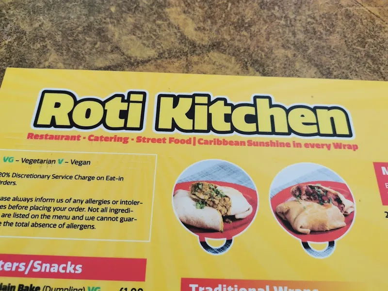 menu 2 of Roti Kitchen - Caribbean Restaurant - Halal