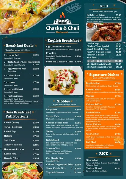 menu 0 of Chaska & Chaii