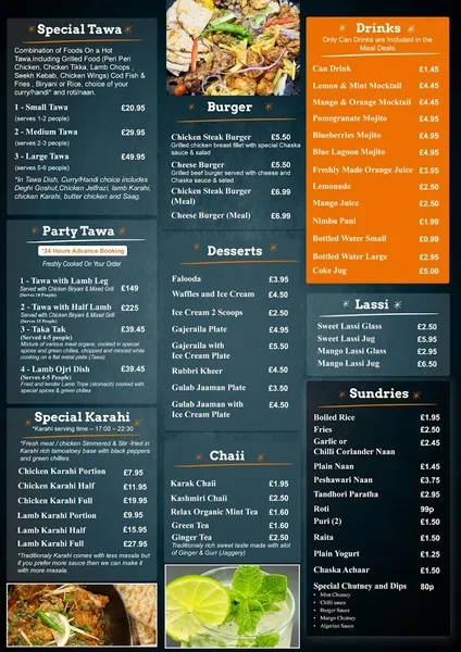 menu 1 of Chaska & Chaii