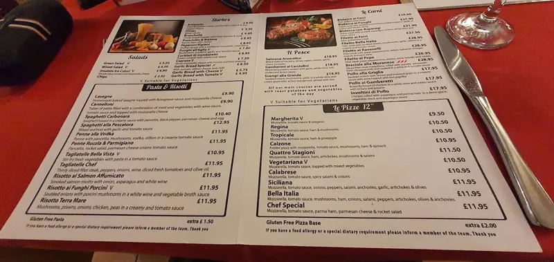 menu 0 of Bella Italia - Uxbridge