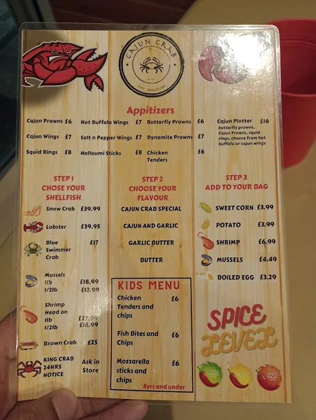 menu 1 of The Cajun Crab