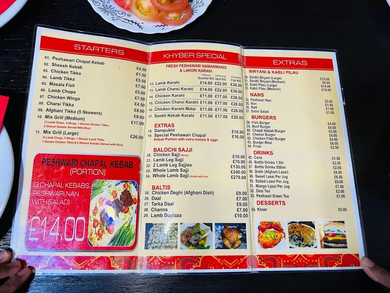 menu 0 of Khyber Pass Restaurant