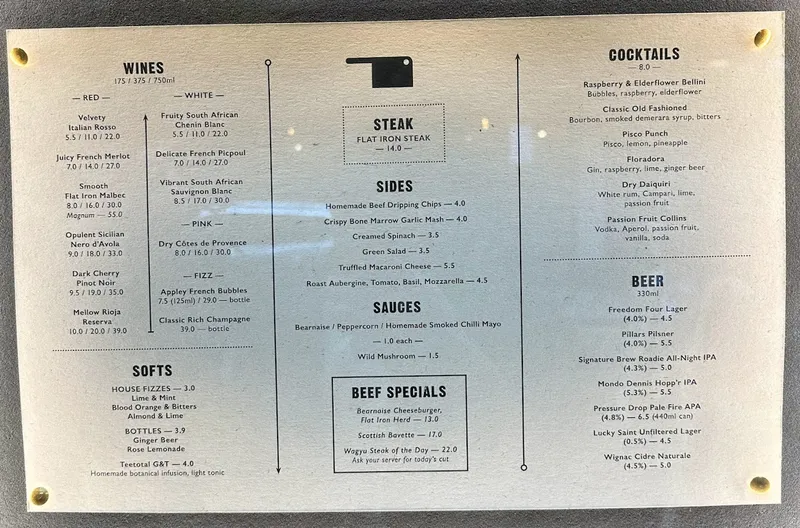 menu 2 of Flat Iron Kensington