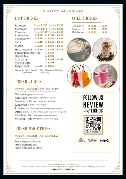 menu 1 of Caffè Venezia