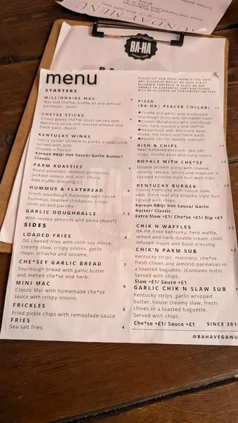 menu 2 of The Rainbow