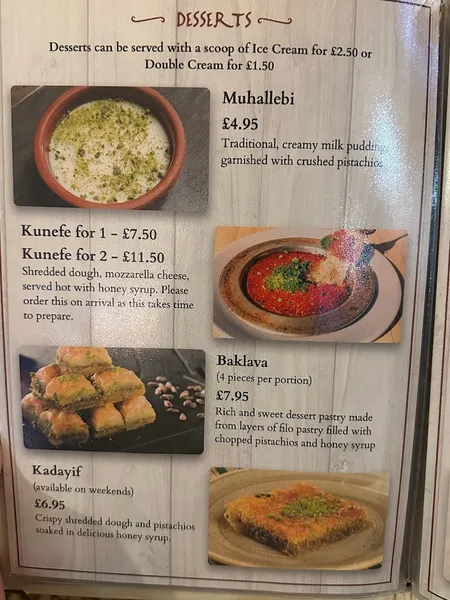menu 1 of Zeugma