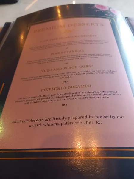 menu 0 of The Pink Tree