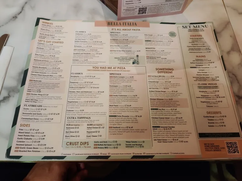 menu 2 of Bella Italia - Castleford