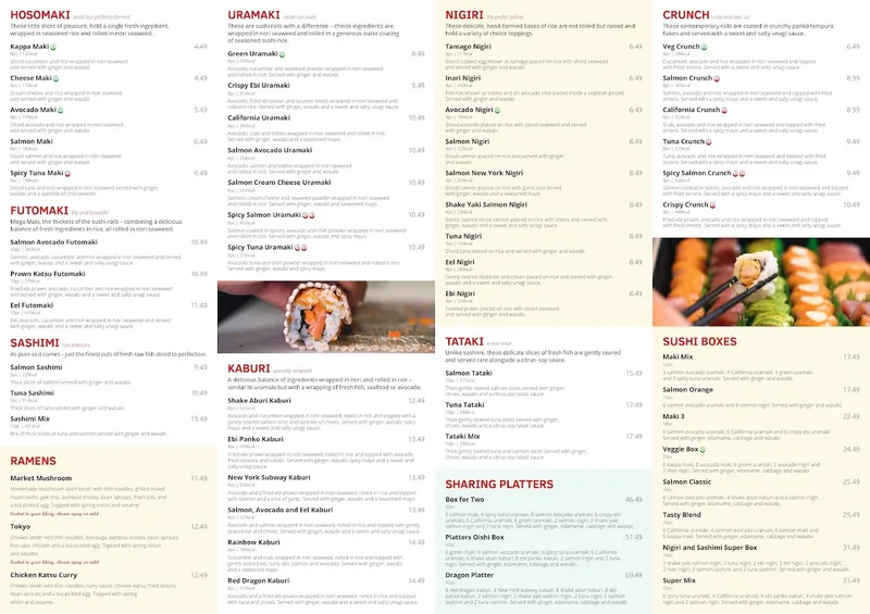 menu 0 of The Sushi Co - Ealing