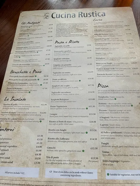 menu 1 of Cucina Rustica