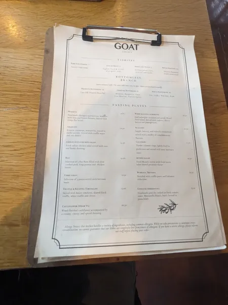 menu 1 of The Goat Chelsea