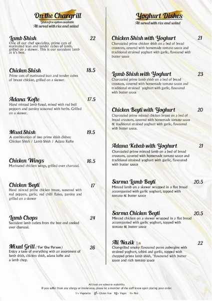 menu 2 of Sortie Grill & Bar