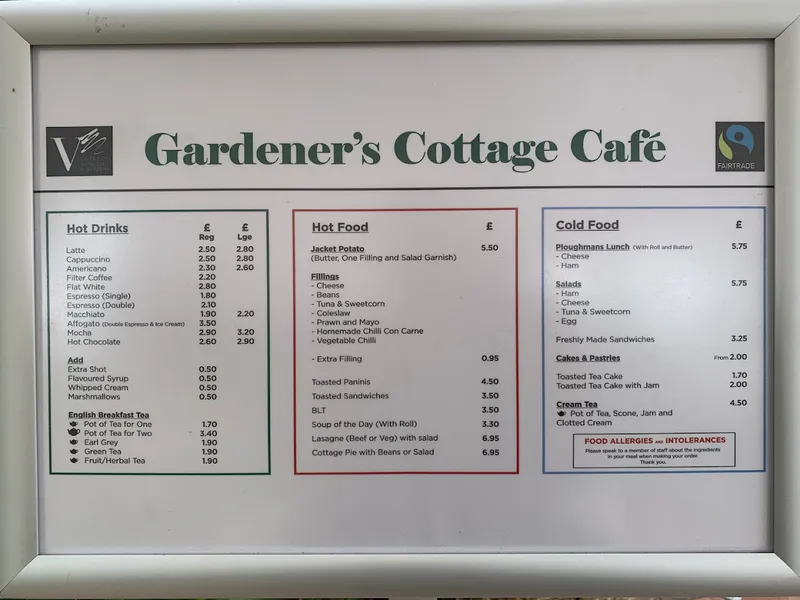 menu 1 of Gardener's Cottage Café