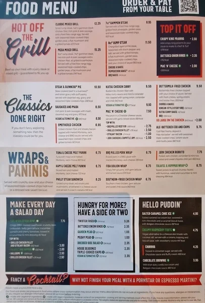 menu 2 of The Junction
