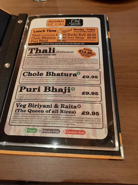 menu 2 of Mumbai Local Harrow