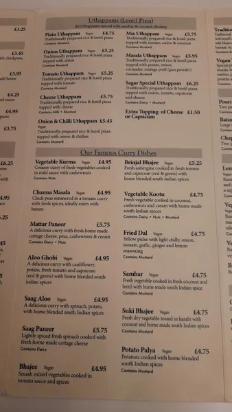 menu 2 of Sagar