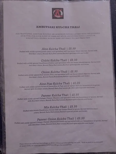 menu 0 of Kulcha Express