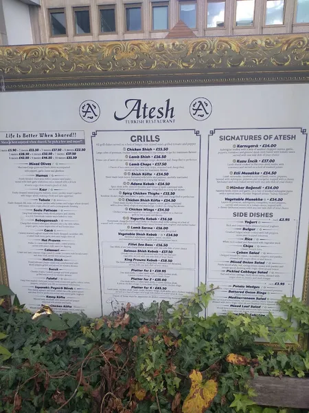 menu 1 of Atesh Turkish Restaurant (Croydon)