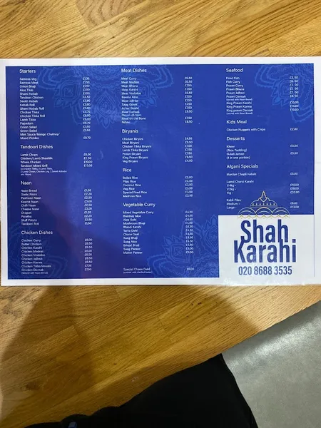 menu 2 of Shah Karahi Halal