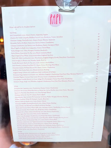 menu 1 of Papi Restaurant