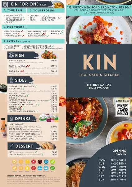 menu 1 of KIN Erdington