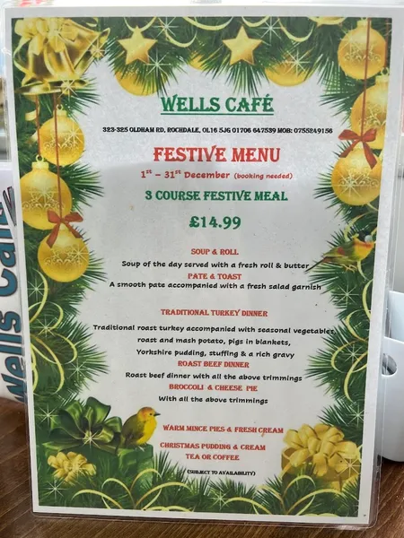 menu 1 of Wells Cafe