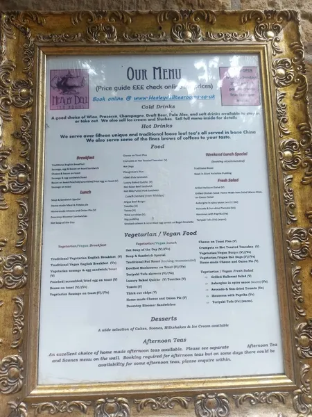 menu 0 of Healey Dell Heritage Centre & Tea Rooms