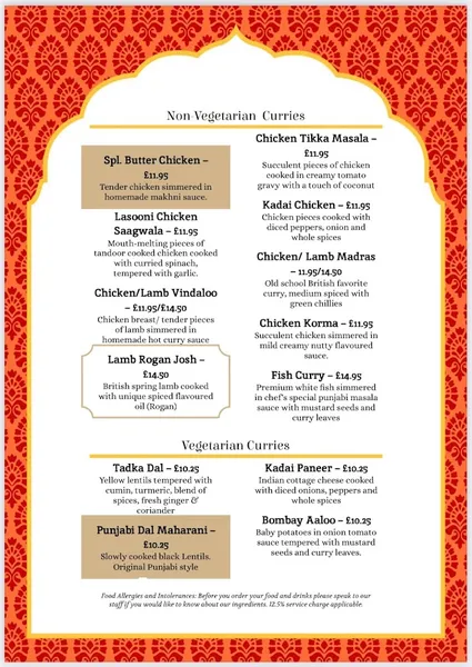 menu 1 of Rangrez London - Authentic Indian Cuisine