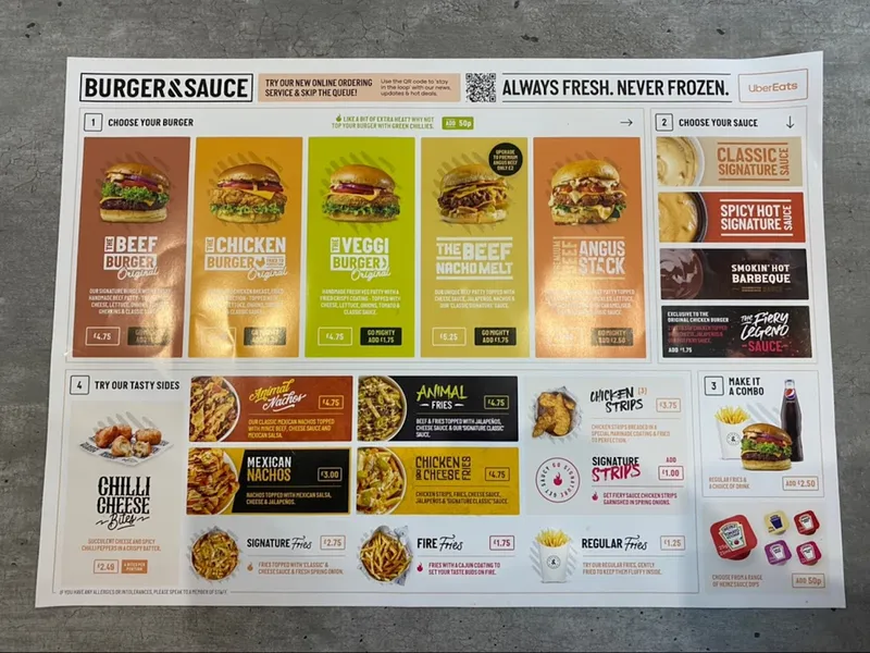 menu 0 of BURGER & SAUCE - Sutton Coldfield