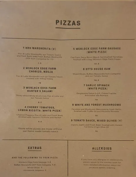 menu 1 of Otto Pizza