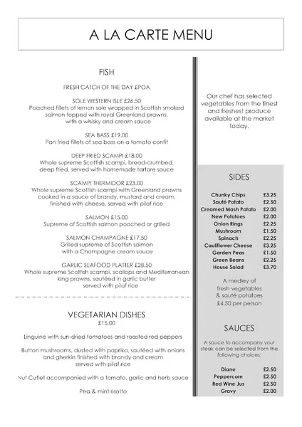 menu 2 of The Cranleigh