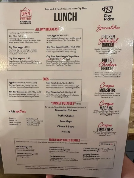 menu 0 of City Place