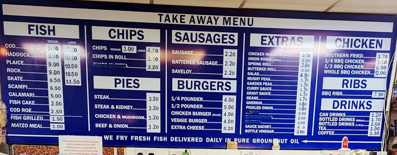 menu 0 of The Original George’s Fish Bar